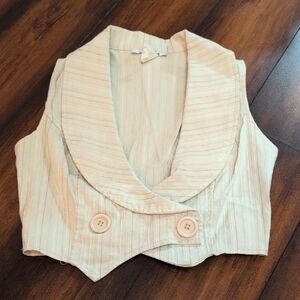Charlotte Russe Beige Striped Crop Vest